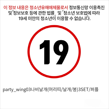 party_wing03나비날개(머리띠/날개/봉)3SET/퍼플